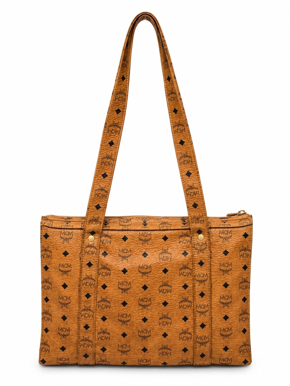 Vintage MCM Cognac Visetos Shoulder Tote Bag Made in Germany - Picture 3 of 11